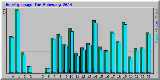 Hourly usage for February 2024